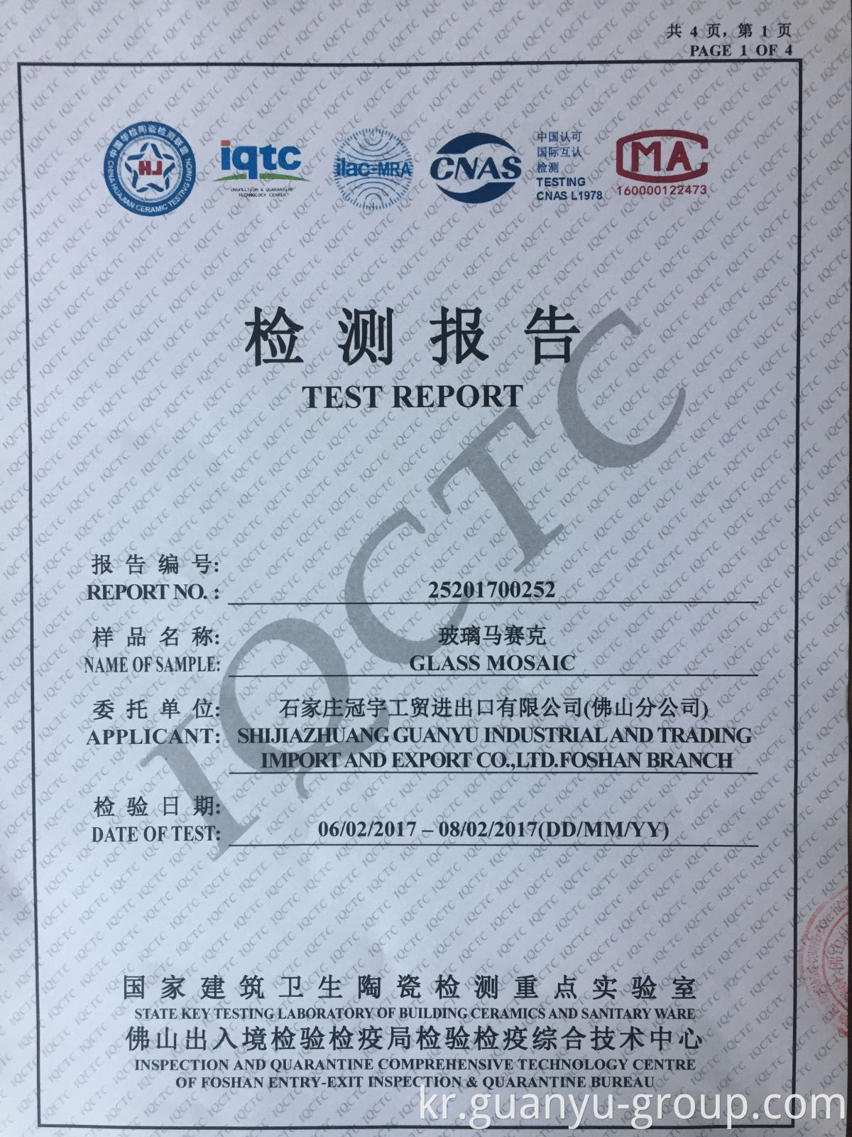 Guanyu Mosaic Test Report P1